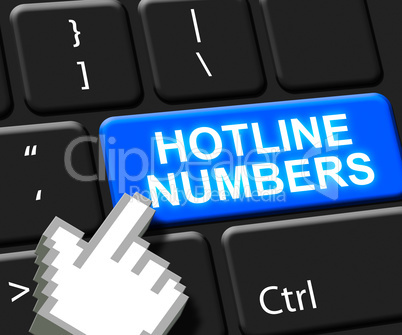 Hotline Numbers Key Shows Online Help 3d Illustration