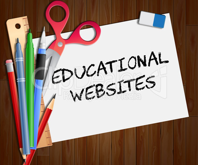Educational Websites Paper Shows Learning Sites 3d Illustration