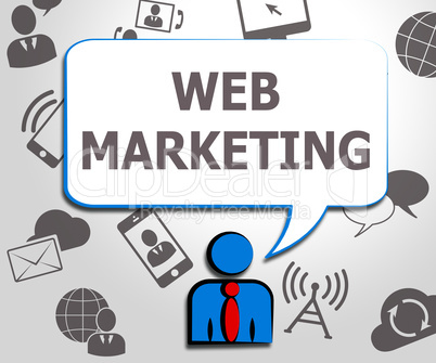 Web Marketing Meaning Sem Sites 3d Illustration