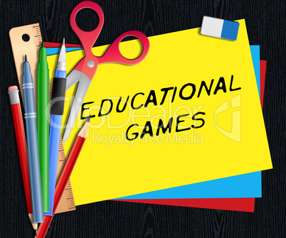 Educational Games Means Learning Game 3d Illustration