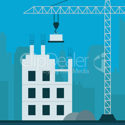Apartment Construction Displays Building Condos 3d Illustration