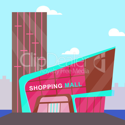 Shopping Mall Meaning Retail Commerce 3d Illustration