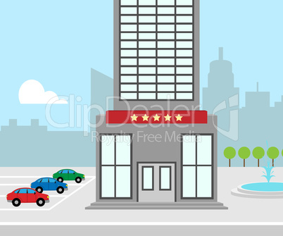 Hotel Vacation Means City Accomodation 3d Illustration
