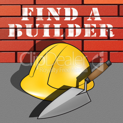 Find A Builder Represents Contractor Search 3d Illustration