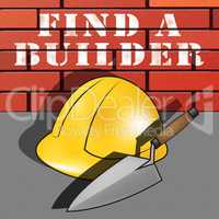 Find A Builder Represents Contractor Search 3d Illustration
