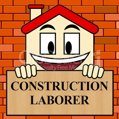 Construction Laborer Shows Building Worker 3d Illustration