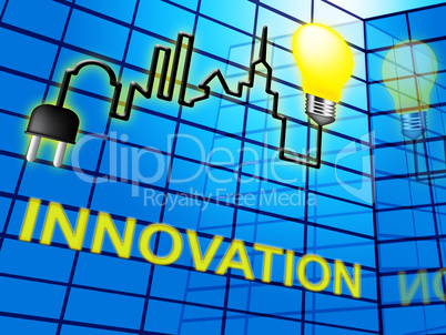 Innovation Lightbulb Shows Reorganization Transformation 3d Illu