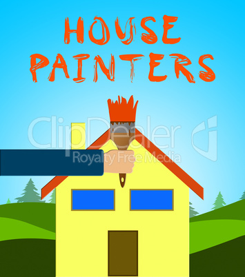 House Painters Means Home Painting 3d Illustration