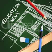 Education News Indicates Social Media 3d Illustration