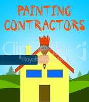 Painting Contractors Shows Paint Contract 3d Illustration