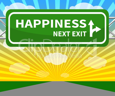 Happiness Sign Meaning Happier Joy 3d Illustration
