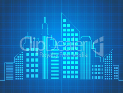 Skyscraper Buildings Describes Offices Cityscape 3d Illustration