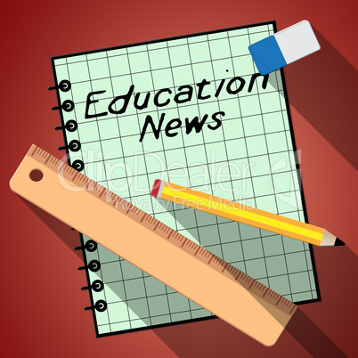 Education News Represents Social Media 3d Illustration