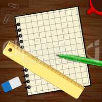 Blank Notebook With Copyspace Shows Empty 3d Illustration