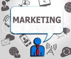 Marketing Website Shows Market Promotions 3d Illustration