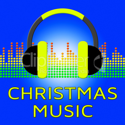 Christmas Music Demonstrates Xmas Song 3d Illustration