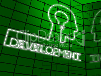 Development Lightbulb Meaning Growth Progress 3d Illustration