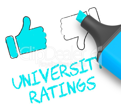 University Ratings Shows Approved Universities 3d Illustration