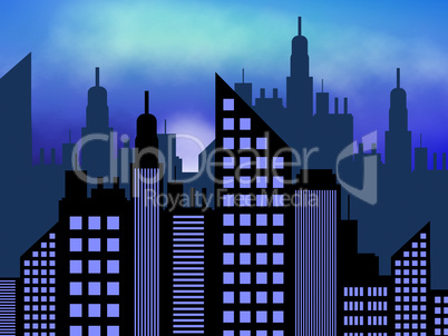 Skyscraper Buildings Representing Offices Cityscape 3d Illustrat
