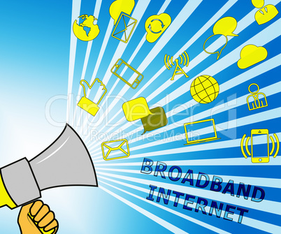 Broadband  Internet Representing Fast Speed 3d Illustration