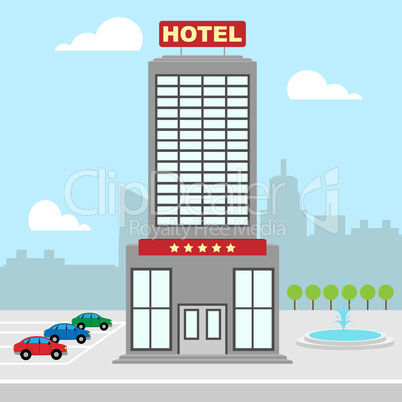 Hotel Vacation Shows City Accomodation 3d Illustration