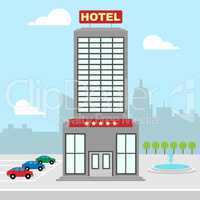 Hotel Vacation Shows City Accomodation 3d Illustration