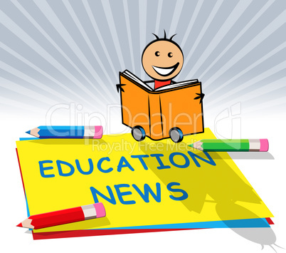 Education News Displays Social Media 3d Illustration