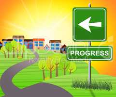 Progress Sign Shows Improvement Growth 3d Illustration