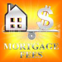 Mortgage Fees Shows Loan Charge 3d Rendering