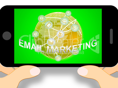 Email Marketing Icons Indicating Emarketing 3d Illustration