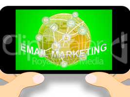 Email Marketing Icons Indicating Emarketing 3d Illustration