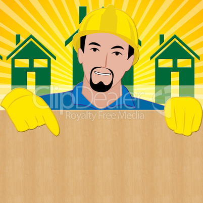 Builders Blank Sign Indicates Construction 3d Illustration
