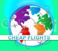 Cheap Flights Represents Low Cost Promo 3d Illustration