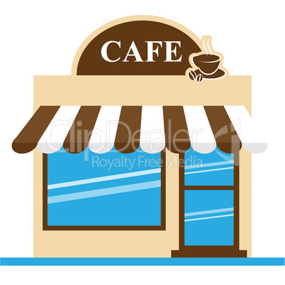 Cafe Shop Means Brewed Coffee 3d Illustration