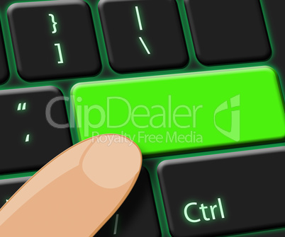 Blank Key Showing Keyboard Copyspace 3d Illustration