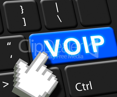 Voip Key Showing Internet Voice 3d Illustration