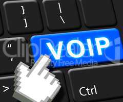 Voip Key Showing Internet Voice 3d Illustration