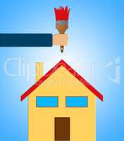 Home Decoration Means House Painting 3d Illustration
