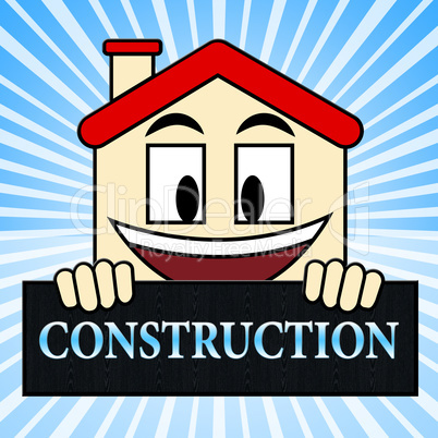 House Construction Showing Home Building 3d Illustration