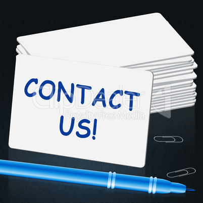 Contact Us Card Means Customer Service 3d Illustration
