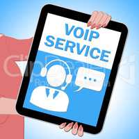 Voip Service Tablet Showing Internet Help 3d Illustration