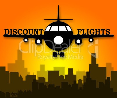 Discount Flights Means Flight Sale 3d Illustration