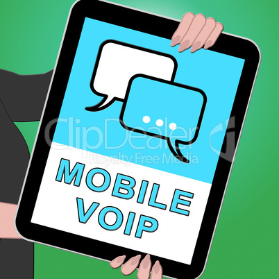 Mobile Voip Key Showing Broadband Telephony 3d Illustration