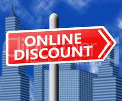 Online Discount Showing Web Reductions 3d Illustration