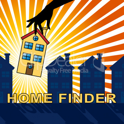 Home Finder Indicates Housing Residence 3d Illustration