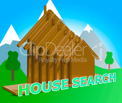 House Search Meaning Housing Finder 3d Illustration