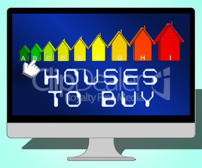 Houses To Buy Representing Sell Property 3d Illustration