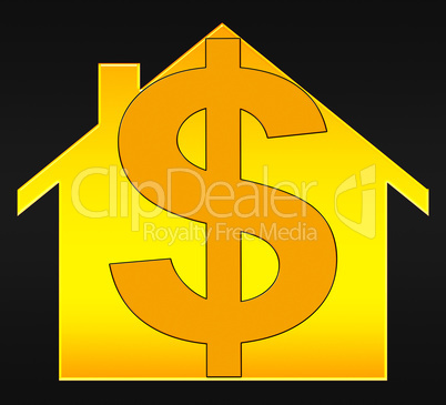 Property Dollar Meaning Usd House 3d Illustration