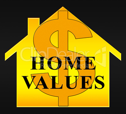 Home Values Represents Selling Price 3d Illustration