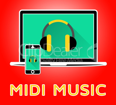 Midi Music Shows Electronic Synthesizer 3d Illustration